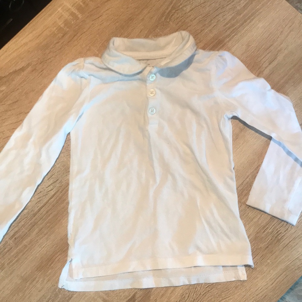 White long sleeve collared top 2T for girls
